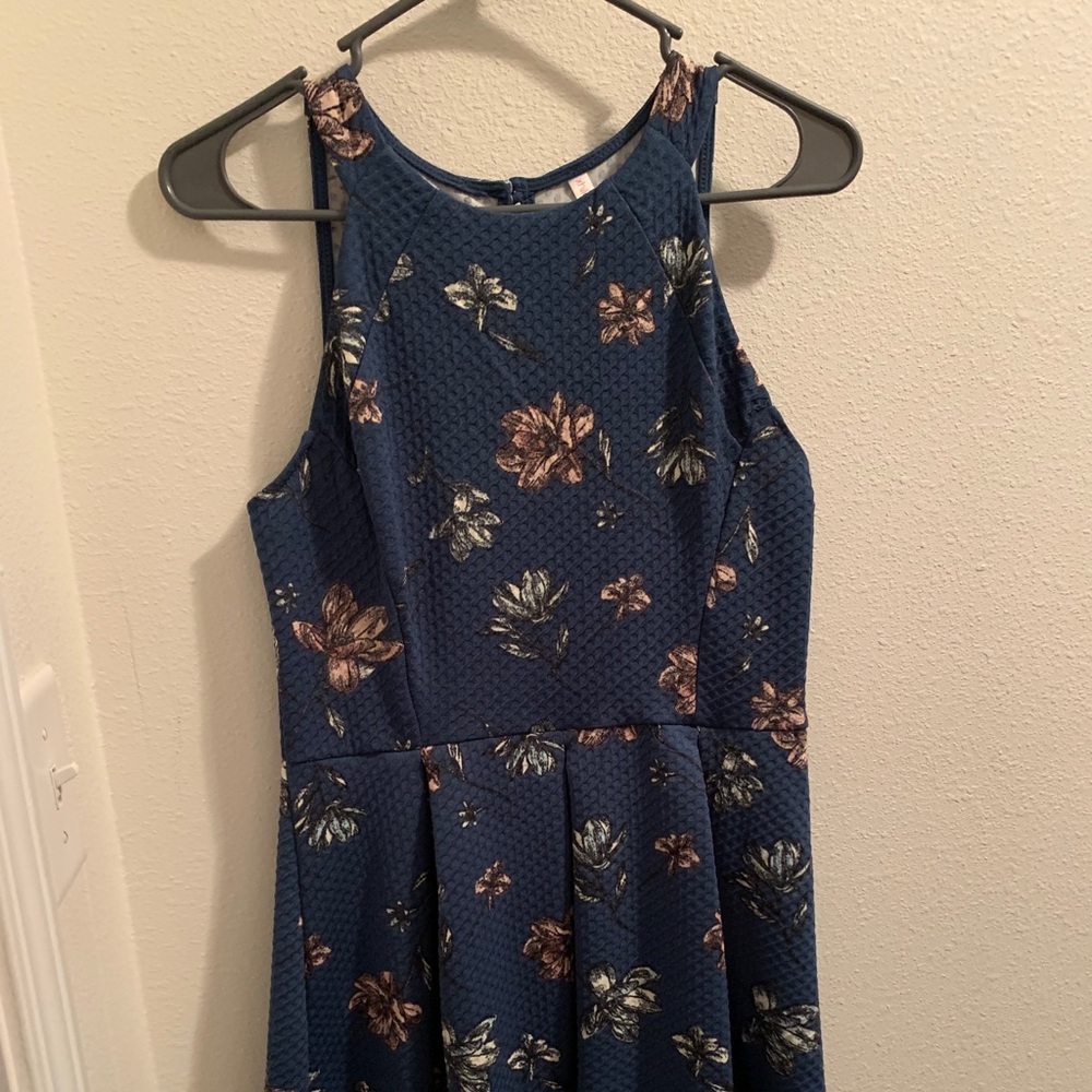 Blue Floral Mini Dress